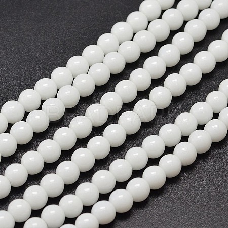 Synthetic Quartz Round Bead Strands EGLA-J063-01-1