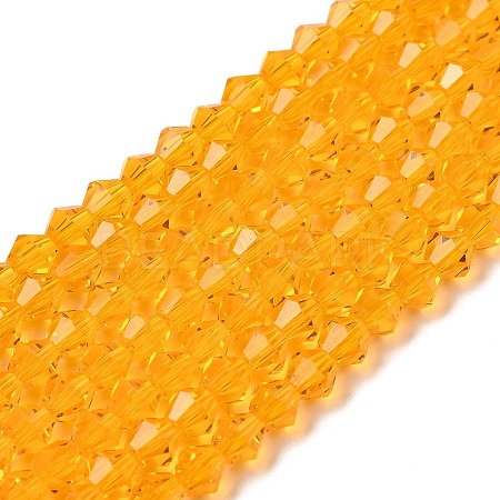 Orange Glass Bicone Beads Strands X-GLAA-S026-6mm-12-1