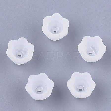 6-Petal Transparent Acrylic Bead Caps FACR-T001-03-1