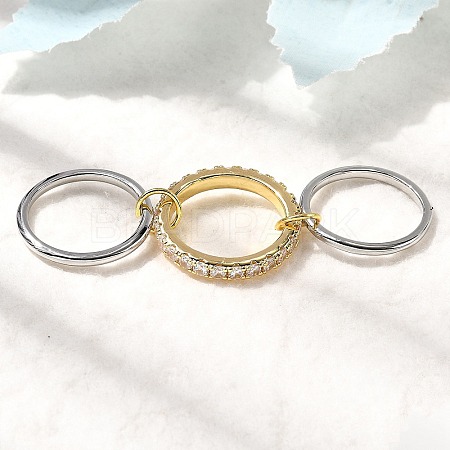 Brass Micro Pave Cubic Zirconia Finger Rings RJEW-P166-01A-01-1
