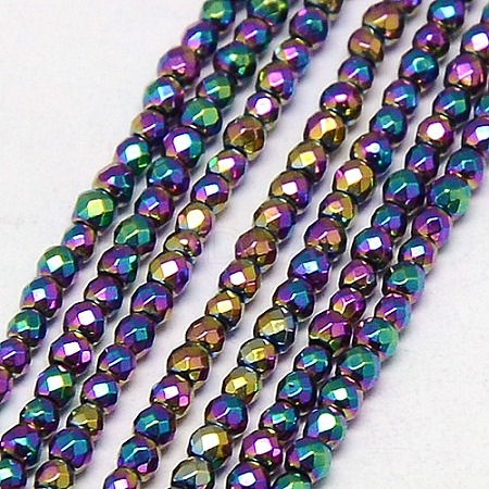 Electroplate Non-magnetic Synthetic Hematite Beads Strands X-G-J169B-2mm-05-1