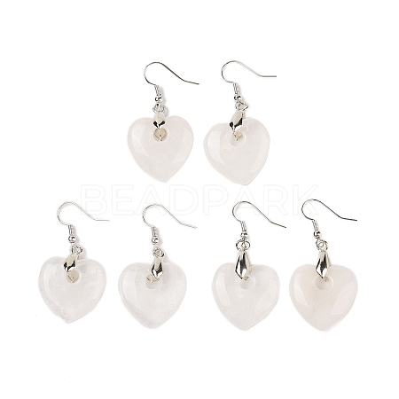 Natutal Quartz Crystal Dangle Earrings EJEW-F343-D06-1