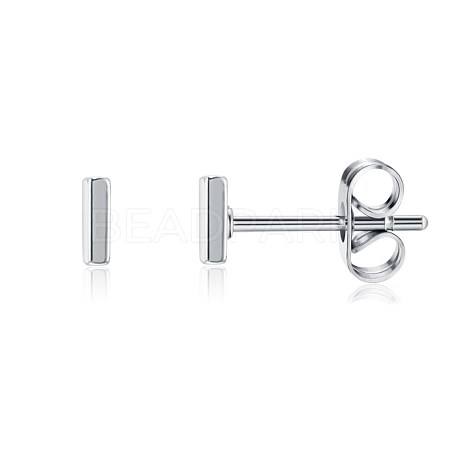 Brass Stud Earrings EJEW-BB35390-P-1