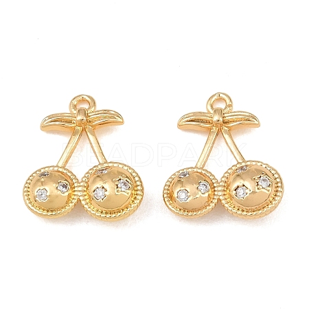 Brass Micro Pave Clear Cubic Zirconia Charms CU-CBA804C-12G-1