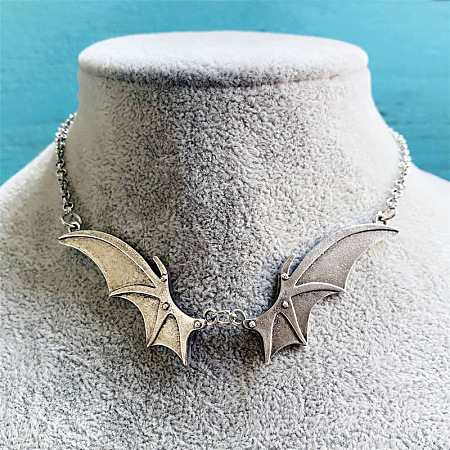 Gothic Bat Wings Alloy Pendant Necklaces FS-WG0FB67-01-1
