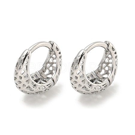 Thick Brass Hoop Earrings EJEW-L211-011N-P-1
