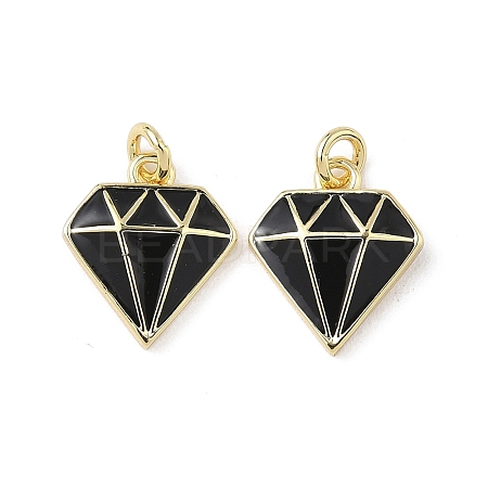 Brass Enamel Charms KK-Q039-05B-G-1