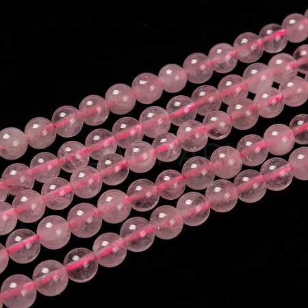 Natural  Rose Quartz Beads Strands X-G-L104-6mm-01-1