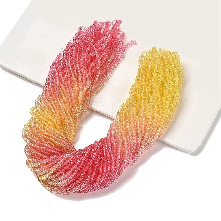 Transparent Painted Glass Beads Strands X1-DGLA-A034-T1mm-A07-1