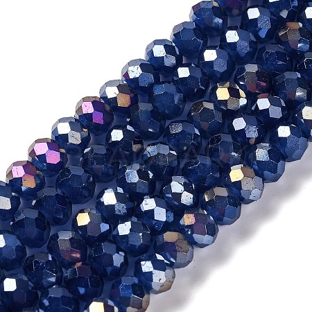 Baking Electroplate Glass Beads Strands DGLA-A039-J8mm-B04-1