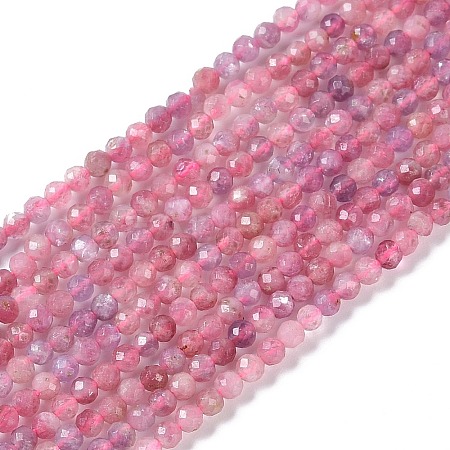 Natural Pink Tourmaline Beads Strands G-N342-33-1