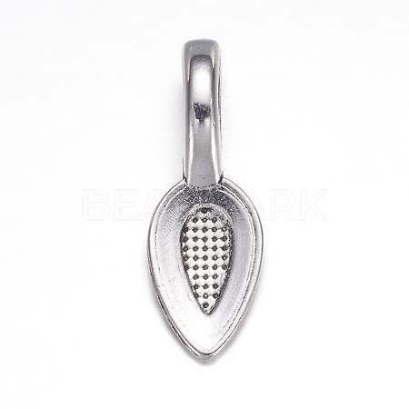Tibetan Style Alloy Glue-on Flat Pad Bails LS-AB3348Y-1