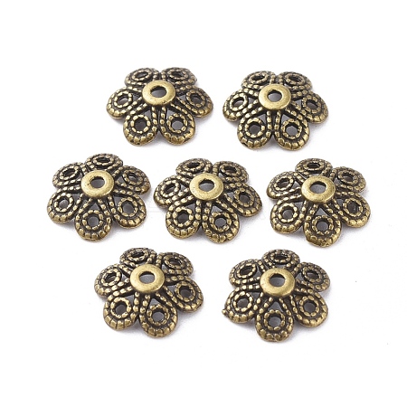 Tibetan Style Alloy Bead Caps X-MLF10883Y-NF-1