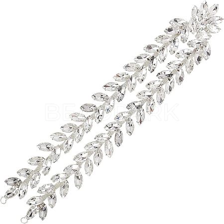 1Pc Shiny Flower Crystal Rhinestone Collar Trim DIY-FG0003-38-1