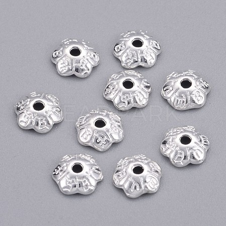 6-Petal Tibetan Style Alloy Flower Bead Caps LS-TIBE-S220-S-RS-1