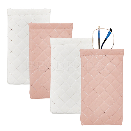 AHADEMAKER 4Pcs 2 Colors PU Imitation Leather Slip-in Glasses Case AJEW-GA0005-22-1