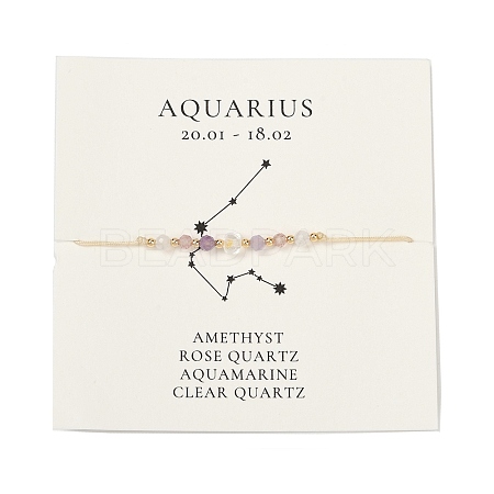 Natural stone constellation bracelet with 12 zodiac signs NR2952-10-1