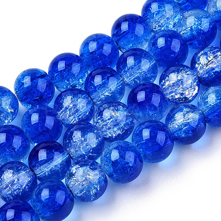 Transparent Crackle Baking Paint Glass Beads Strands X2-DGLA-T003-01A-03-1