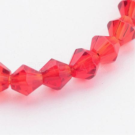 Half-Handmade Transparent Glass Beads Strands GB4mmC47-1