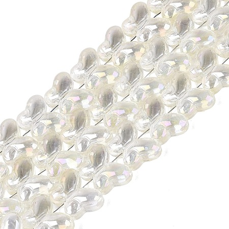 Baking Paint Electroplate Transparent Glass Beads Strands EGLA-Q136-03A-01-1