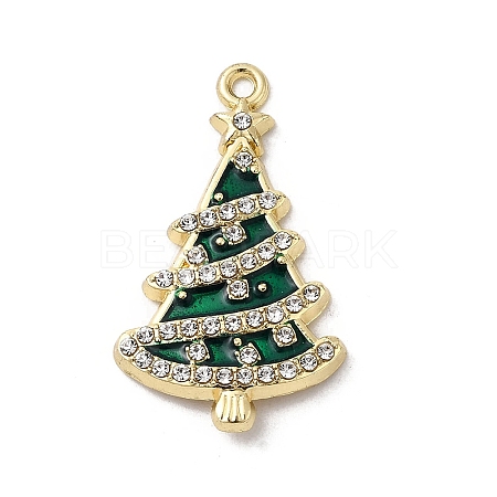 Alloy Enamel Pendants with Rhinestone FIND-H055-16G-02-1