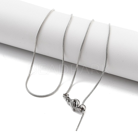 Adjustable 304 Stainless Steel Snake Chain Necklaces NJEW-K270-01P-1
