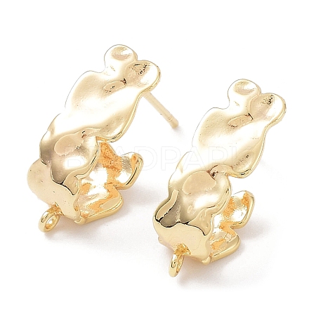 Brass Stud Earring Finding X-KK-C031-07G-1