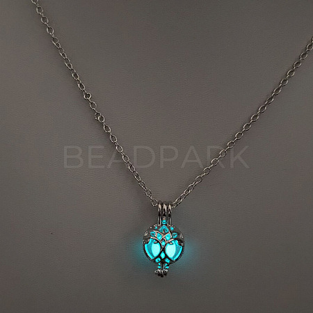 Alloy with Luminous Resin Bead Inside Pendant Necklaces for Women Men FS-WG4D5C2-28-1