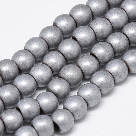 Electroplate Non-magnetic Synthetic Hematite Beads Strands G-Q486-87E-1