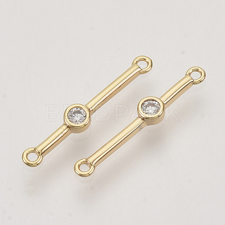 Brass Cubic Zirconia Links connectors KK-N216-24-1
