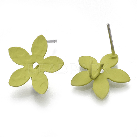 Spray Painted Iron Stud Earring Findings IFIN-S703-05A-1