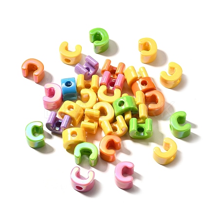 UV Plating Opaque Acrylic European Beads SACR-Z007-01C-1