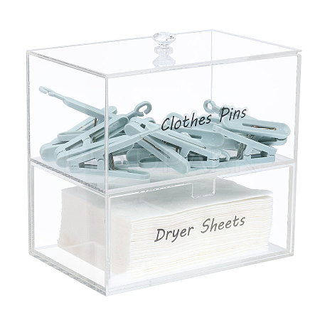 Acrylic Double Layer Cosmetic Storage Display Box AJEW-WH0419-25-1