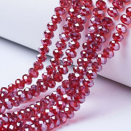 Electroplate Glass Beads Strands X-EGLA-A034-T6mm-A06-1