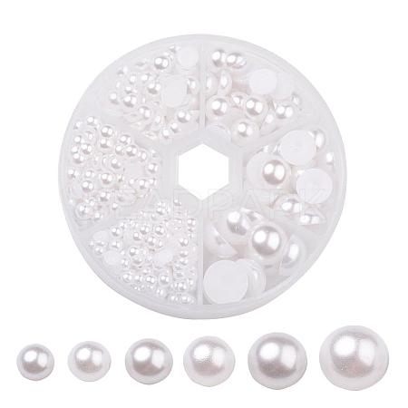 1Box ABS Plastic Imitation Pearl Dome Cabochons SACR-X0002-B-1