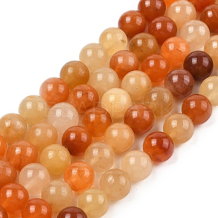 Natural Golden Silk Jade Beads Strands G-N344-01D-01-1